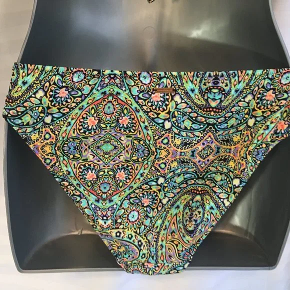 Victoria's Secret Bikini 2 pcs Set Top Sz 32C Bottom Medium Pushup Paisley Boho - Picture 9 of 14
